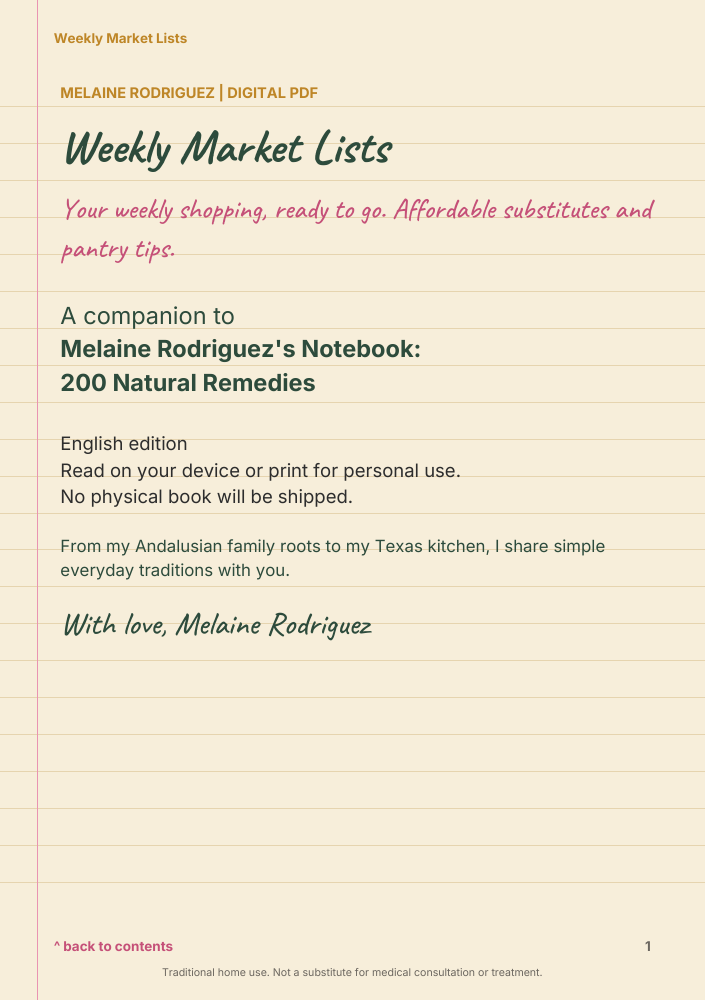 Weekly Market Lists PDF cover
